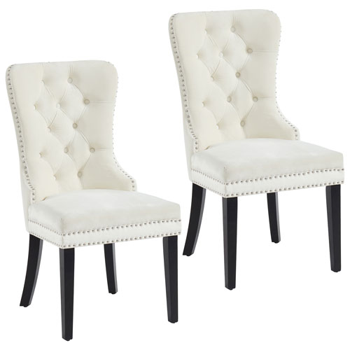 Rizzo Modern Fabric Dining Chair - Set of 2 - Ivory