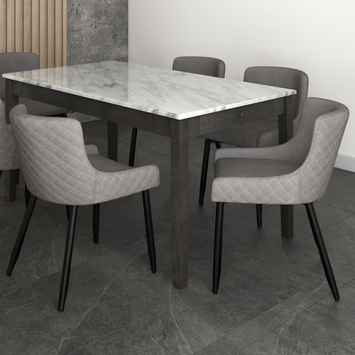 Bianca Modern Fabric Dining Chair Set, Black Material Dining Room Chairs