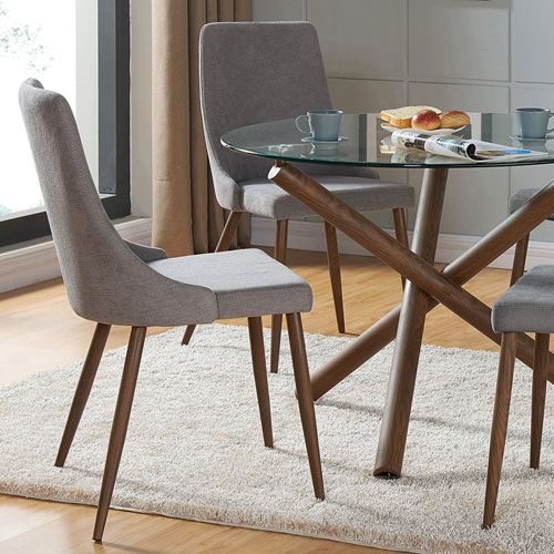 Cora Modern Fabric Dining Chair Set Of 2 Grey Best Canada - Patio Furniture Kijiji Bc Canada