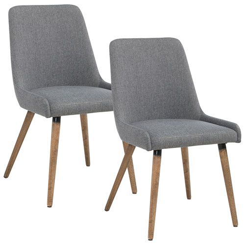 Mia Modern Fabric Dining Chair - Set of 2 - Dark Grey