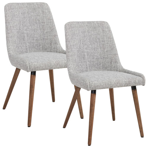 Mia Modern Fabric Dining Chair - Set of 2 - Light Grey