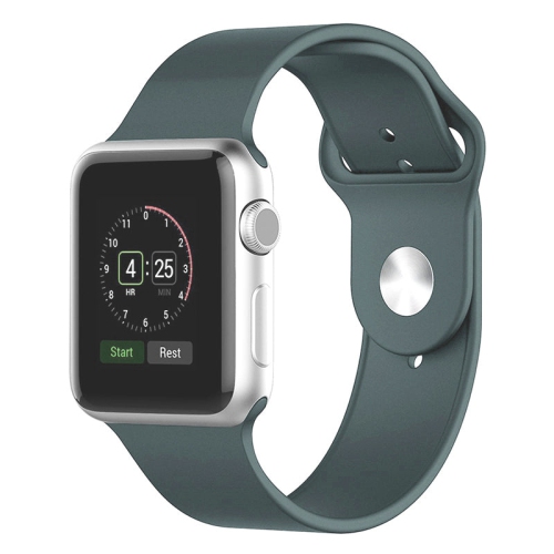 Bracelet en silicone vert aiguille de pin de PANDACO pour Apple Watch 42&nbsp;mm/44&nbsp;mm/45&nbsp;mm/46&nbsp;mm/49&nbsp;mm