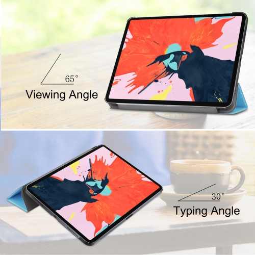 Étui folio en cuir bleu pâle de PANDACO avec Smart Cover pour iPad de 10,2 po