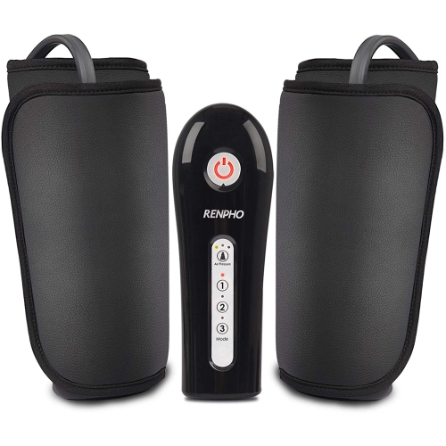 RENPHO Leg Massager for Circulation, Air Compression Foot Calf Massager for Pain Relief, Over Size PU Leather Leg Wraps with 3 Modes 3 Intensity, Gifts for Men Women Dad Mom