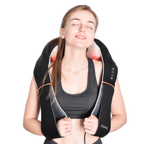RENPHO Shiatsu Neck and Shoulder Back Massager with Heat, Deep Tissue 3D Kneading Massage Pillow for Pain Relief on Waist, Leg, Calf, Foot, Arm, Bell