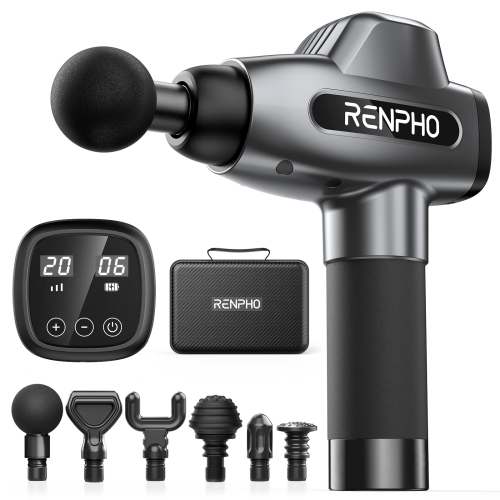 RENPHO Massage Gun, Deep Tissue Muscle Massager, Powerful Percussion Massager Handheld with Portable Case for Home Gym Workouts Equipment, Back Neck