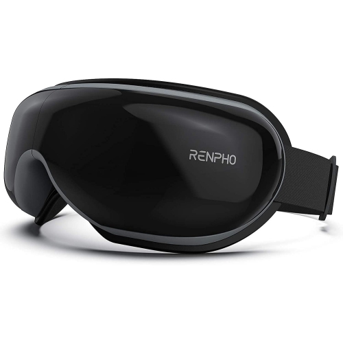 RENPHO Eye Massager with Heat, Compression Bluetooth Music Rechargeable Eye Therapy Massager for Relieve Eye Strain Dark Circles Eye Bags Dry Eye Improve Sleep (Black)