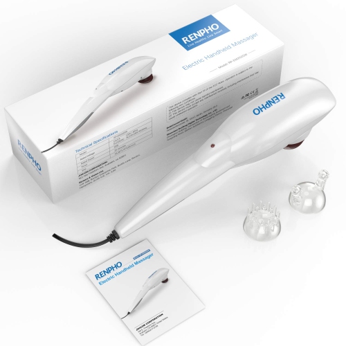 RENPHO Handheld Back Massager with Heat, Deep Tissue Massager Electric Percussion Full Body Massager for Neck, Shoulder, Arms, Leg, Foot, Calf, Muscle Tension Relief