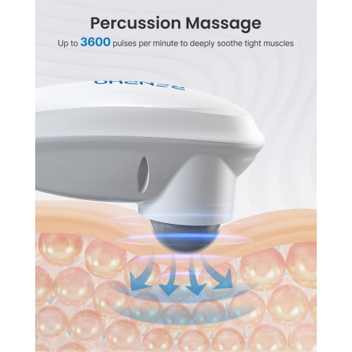 RENPHO Hand Held Deep Tissue Massager for Muscles, Back, Foot, Neck, Shoulder, Leg, Calf Cordless Portable Massager Electric Percussion Rechargeable Body Massage