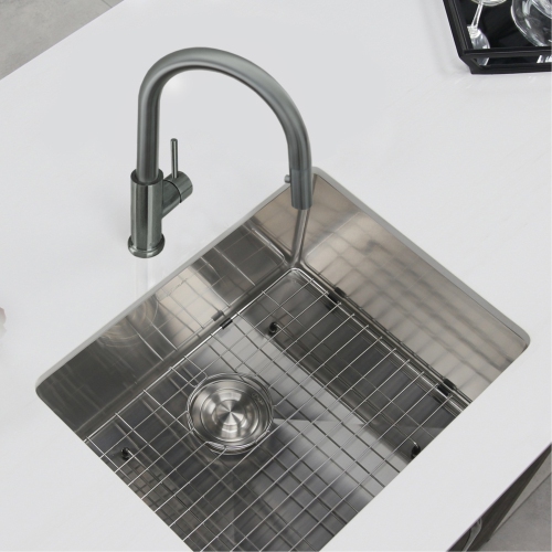 STYLISH Kitchen Sink Faucet Single Handle Pull Down Dual Mode Stainless Steel in GunMetal K-131P