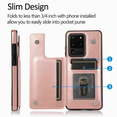 Leather Flip Wallet Case Card Holder Phone Back Cover for Samsung Galaxy S20 Plus