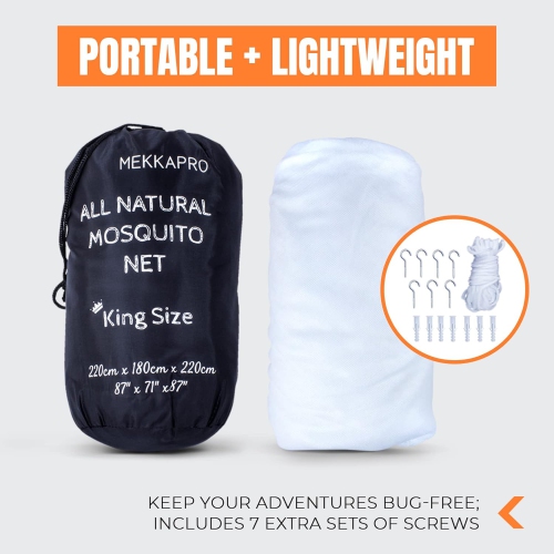 MEKKAPRO Ultra Large Mosquito Net and Insect Repellent by Large Two Openings Netting Curtains