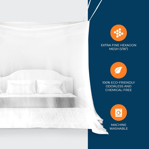 MEKKAPRO Ultra Large Mosquito Net and Insect Repellent by Large Two Openings Netting Curtains