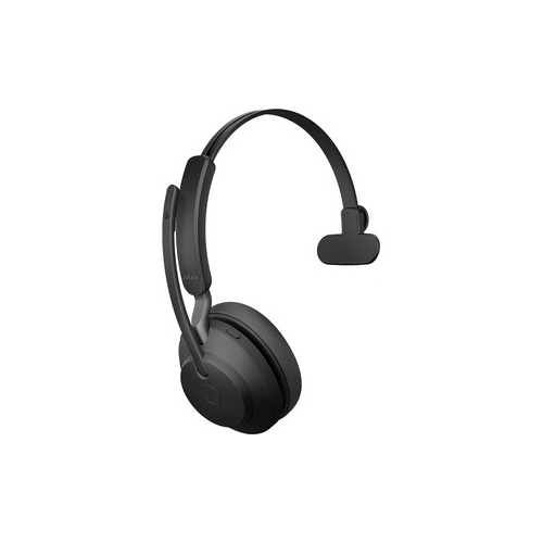 Jabra Evolve2 65 On-Ear Sound Isolating Bluetooth Monaural Headphone with Mic - Black