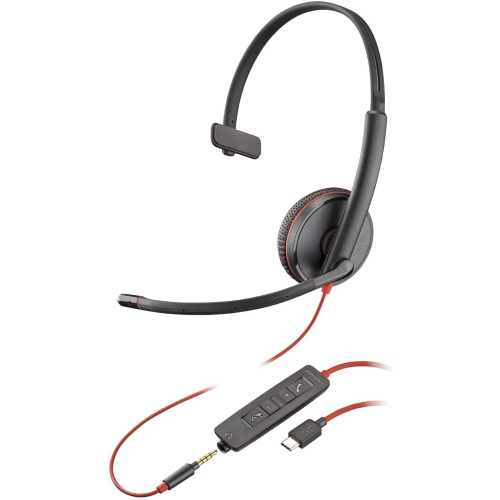 Plantronics BlackWire 3200 On-Ear Noise Cancellation Headphones with Mic