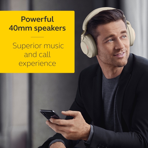 Jabra Evolve2 85 Over-Ear Noise Cancelling Sound Isolating Headphones with Mic - Beige
