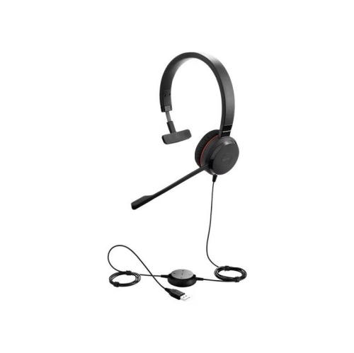 Jabra Evolve 20 On-Ear Sound Isolating Monaural Headphones with Mic - Black