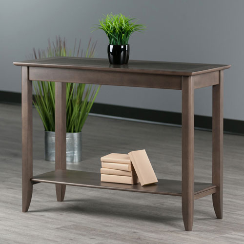 Santino Transitional Rectangular Console Table - Oyster Grey