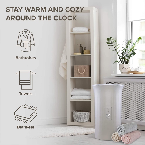 Live Fine Towel Warmer | Large Bucket Style Luxury Heater with LED Display, Adjustable Timer, Auto Shut-Off | Fits Up to Two 40” x 70” Oversized Bath