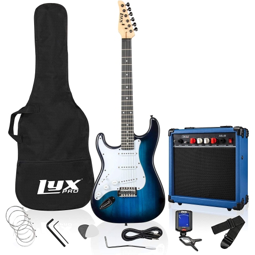 LYXPRO  Left Hand 39 Inch Electric Guitar And Starter Kit for Lefty Full Size Beginner’S Guitar, Amp, Six Strings, Two Picks, Shoulder Strap