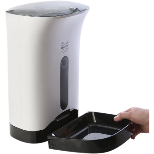 Arf Pets Automatic Pet Feeder Food Dispenser for Dogs & Cats – Features Distribution Alarms, Portion Control & Voice Recording – Timer Programmable