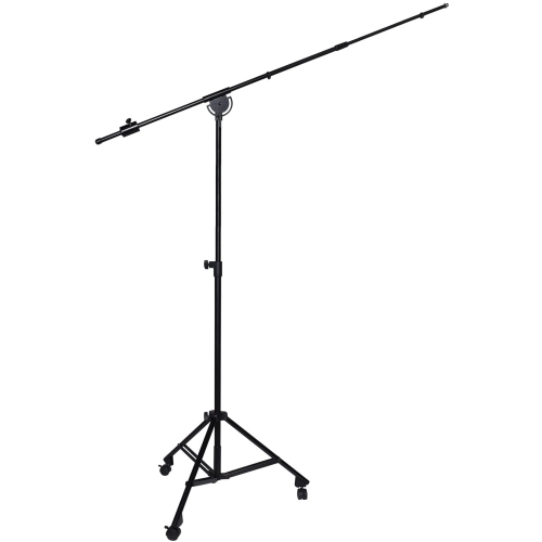 LyxPro SMT-2 Professional Microphone Stand Heavy Duty 90 Studio Overhead Boom Stand with Rolling Casters, 87 Extra Long Telescoping Arm Mount,