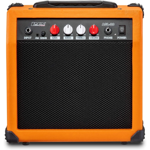 Amplificateur de guitare électrique 20 W LyxPro amplificateur haut-parleur intégré prise pour écouteurs et entrée auxiliaire comprend un gain; volume