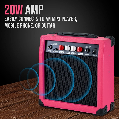 Amplificateur de guitare électrique 20 W de LyxPro amplificateur haut-parleur intégré prise pour écouteurs et entrée auxiliaire comprend volume des