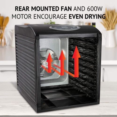 Ivation 9 Tray Premium Electric Food Dehydrator Machine - 600w - Digital Timer & Temperature Control with Auto Shutoff - 95ºF to 158ºF for Drying