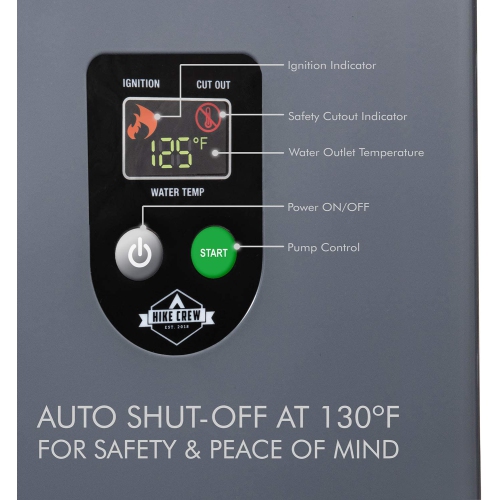 Radiateur portatif à eau au propane et pompe de douche de randonnée