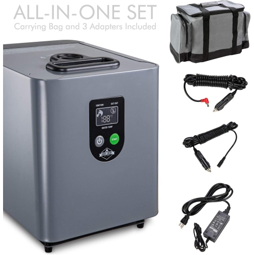 Radiateur portatif à eau au propane et pompe de douche de randonnée