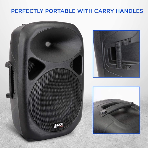 LyxPro 12" PA System Powerful Compact PA Portable Active Speaker System with Equalizer, Bluetooth, SD Card Slot, USB, MP3, XLR, 1/4", 3.5mm Input