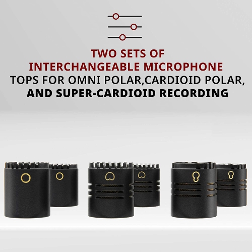 LyxPro SDPC2 Stereo Pair of Pencil Condenser Microphones – Interchangeable Omni, Cardioid & Super Cardioid Capsules Included