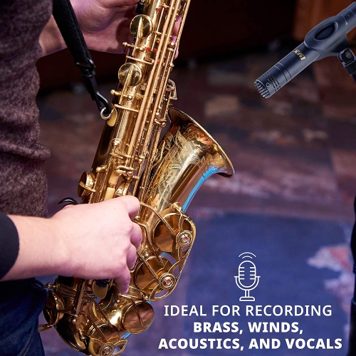 LyxPro SDPC2 Stereo Pair of Pencil Condenser Microphones – Interchangeable Omni, Cardioid & Super Cardioid Capsules Included