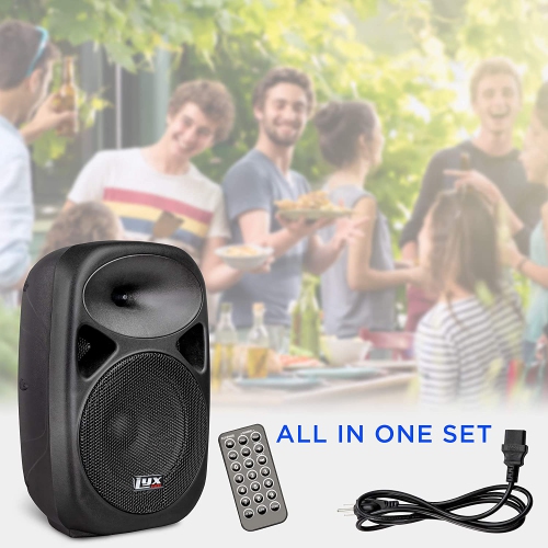 LyxPro 8” Inch Active PA Rechargeable Battery Speaker System, Equalizer, Bluetooth Connection, SD Slot USB MP3 AUX, Mic, Guitar, 1/4" 1/8" 3.5mm