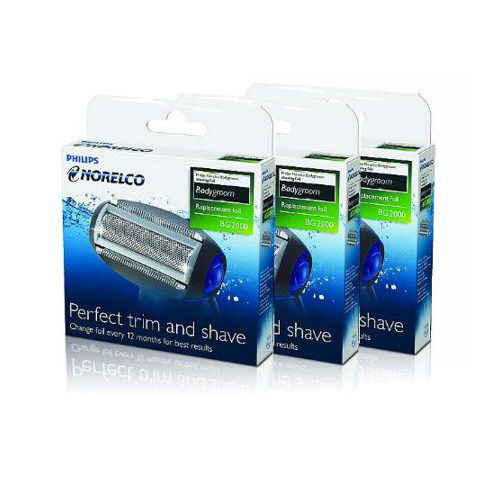 Philips Norelco BG2000 Bodygroom Replacement Foil & Cutter f/ BG2020 Model- 3 Pk