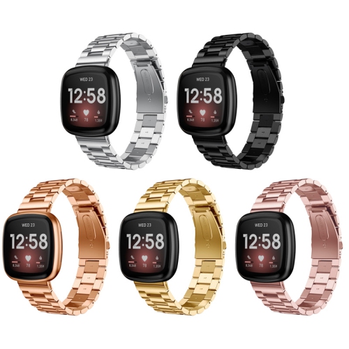 StrapsCo Stainless Steel Bracelet Watch Band for Fitbit Sense - Rose Gold