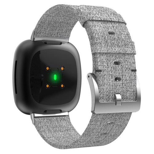 StrapsCo Woven Canvas Watch Band Strap for Fitbit Sense - Grey