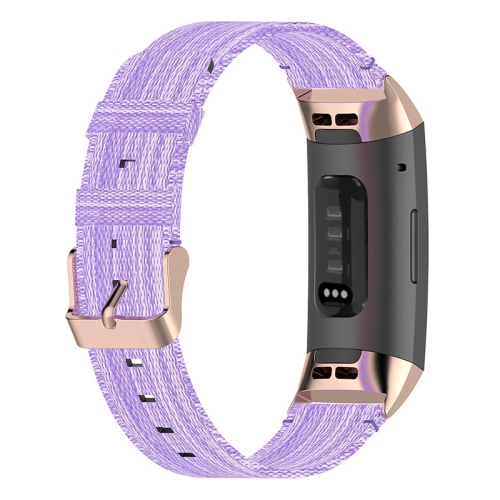 StrapsCo Woven Nylon Watch Band Strap for Fitbit Charge 4 & Charge 3 - Violet