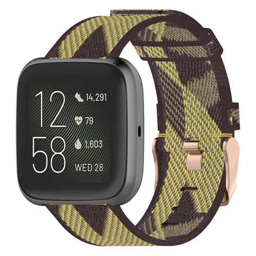 STRAPSCO  Woven Nylon Watch Band Strap for Fitbit Versa 2, Versa & Versa Lite - In Yellow