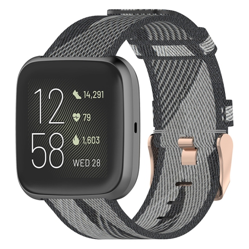 STRAPSCO  Woven Nylon Watch Band Strap for Fitbit Versa 2, Versa & Versa Lite - In Grey