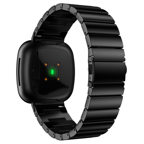 StrapsCo Stainless Steel Links Watch Band Strap for Fitbit Sense - Black