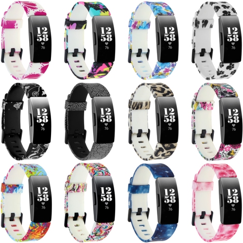 StrapsCo Print Silicone Rubber Watch Band Strap for Fitbit Inspire & Inspire HR - Short-Medium - Abstract Art