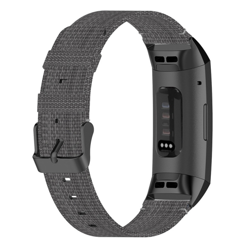 StrapsCo Woven Nylon Watch Band Strap for Fitbit Charge 4 & Charge 3 - Grey