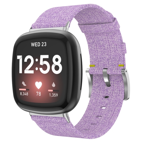STRAPSCO  Woven Canvas Watch Band Strap for Fitbit Sense - In Purple
