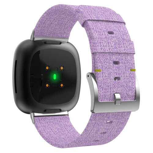 StrapsCo Woven Canvas Watch Band Strap for Fitbit Sense - Purple