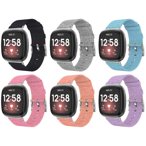 StrapsCo Woven Canvas Watch Band Strap for Fitbit Sense - Purple