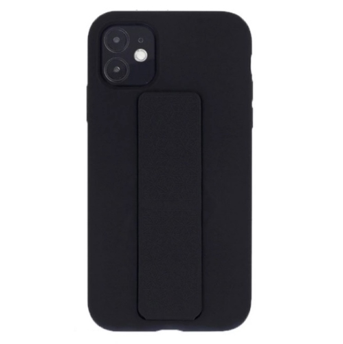 Coque en silicone TopSave avec support magnétique et étui à sangle fine pour Iphone 12 Mini, noir