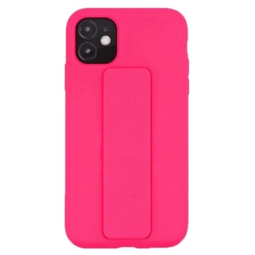 TopSave Silicone Case with Magnetic Stand and Thin Strap Case For Iphone 12/12 Pro, Hot Pink