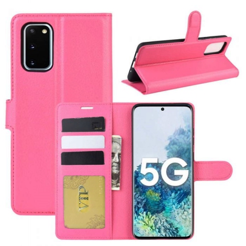 [CS] Samsung Galaxy S20 FE 5G 2020 Case, Magnetic Leather Folio Wallet Flip Case Cover with Card Slot, Hot Pink